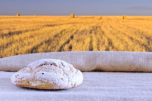 Bread on the table of the bakery.