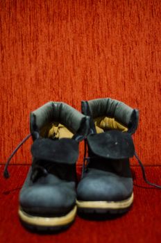 Old Ragged Blue Boots, Vintage, Dirty