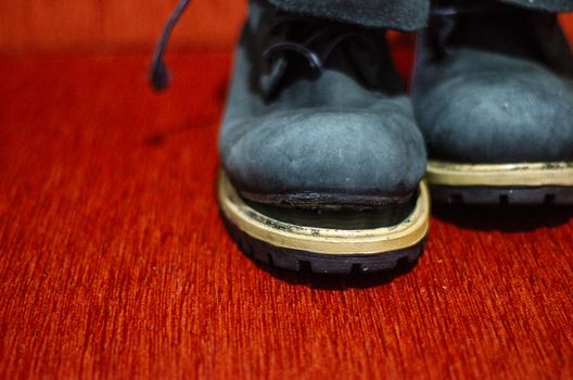 Old Ragged Blue Boots, Vintage, Dirty