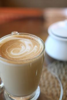 coffee on wood background