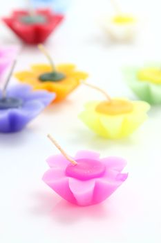 flower candles isolated in white background