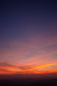 Sunset with Colorful dramatic sky in the countryside