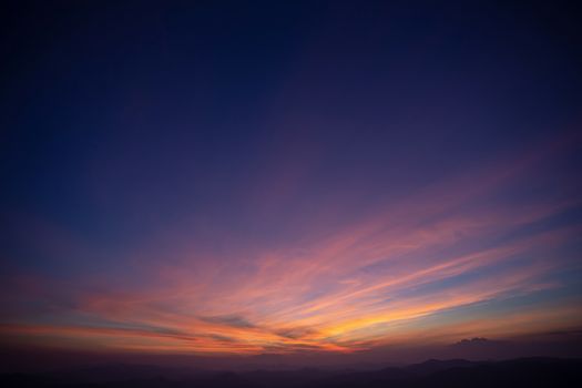 Sunset with Colorful dramatic sky in the countryside