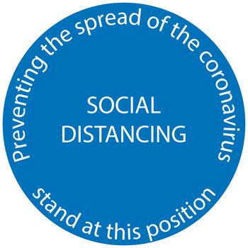 Symbol Marking the standing position, the floor as markers for people to stand 6 feet apart, the practices put in place to enforce social distancing, vector illustration