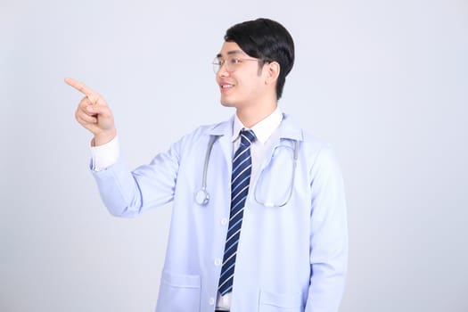 doctor physician practitioner with stethoscope on white background. medical professional medicine healthcare concept