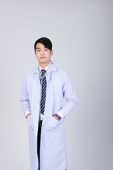 doctor physician practitioner with stethoscope on white background. medical professional medicine healthcare concept