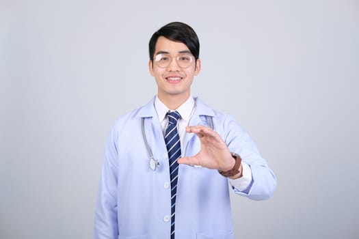 doctor physician practitioner with stethoscope on white background. medical professional medicine healthcare concept