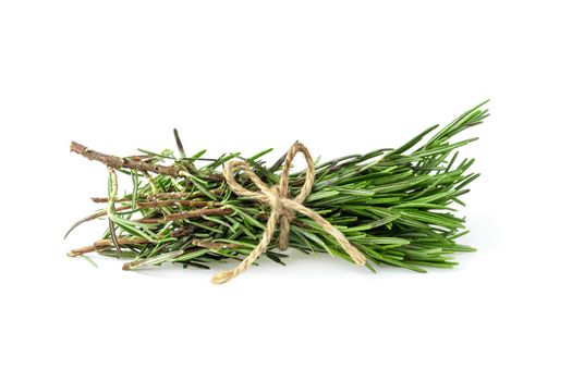 Fresh raw Rosemary isolated on a white background.