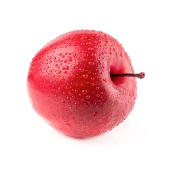 Red apple whole pieces isolated on white background.