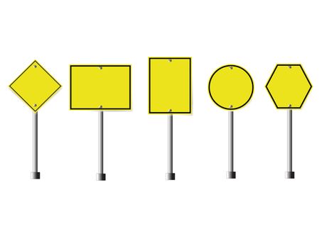 Yellow Roadsigns Set icon on white background. flat style. Yellow Roadsigns Set by phone for your web site design, logo, app, UI. Roadsigns symbol.