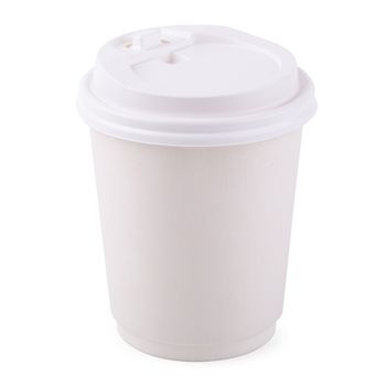 Takeaway White paper coffee cup isolated on a white background