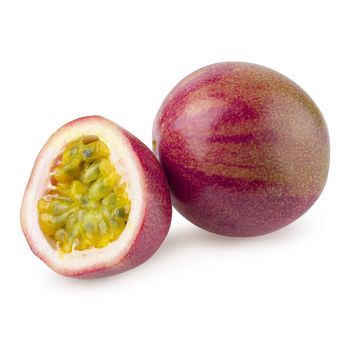 stack image of Passion fruit isolated on a white background with clipping path.