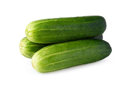 fresh cucumbers isolated on a white background.