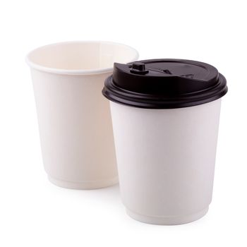 Takeaway White paper coffee cup isolated on a white background