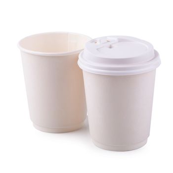 Takeaway White paper coffee cup isolated on a white background