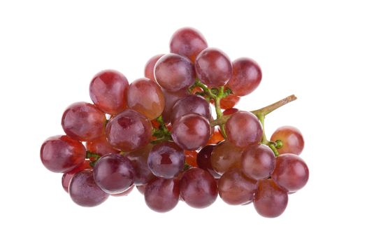 Red grapes isolated on over white background.