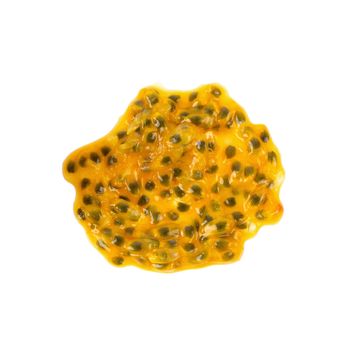 Passion fruit isolated on white background. Top view.