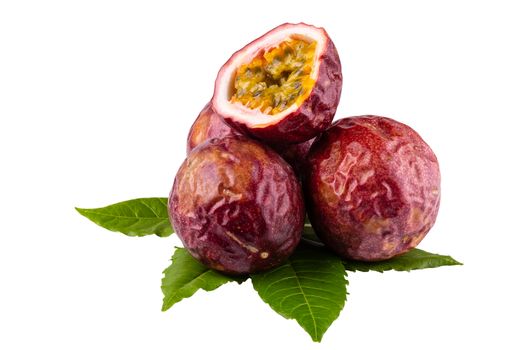 Passion fruit isolated on a white background With clipping path.