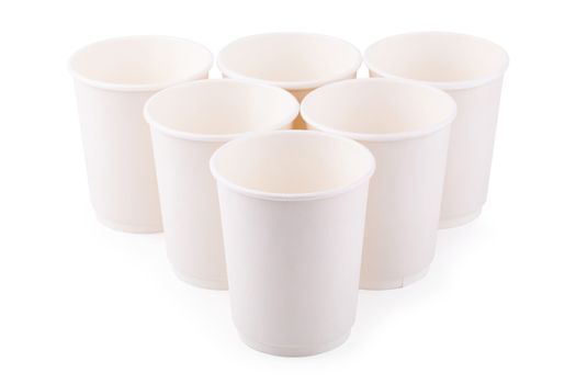 Takeaway White paper coffee cup isolated on a white background