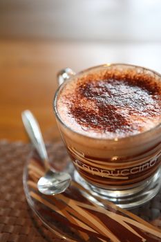 coffee on wood background