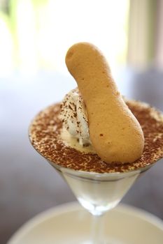 tiramisu on glass