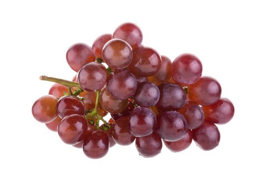 Red grapes isolated on over white background.