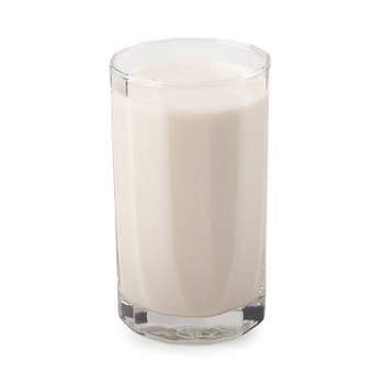 Glass of milk isolated on a white background.