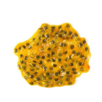 Passion fruit isolated on white background. Top view.