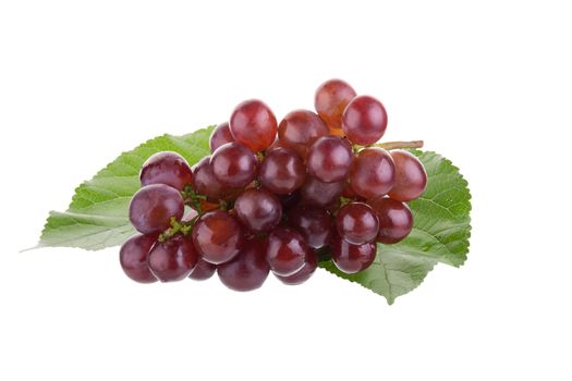 Red grapes isolated on over white background.