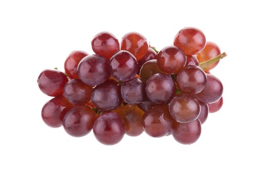 Red grapes isolated on over white background.