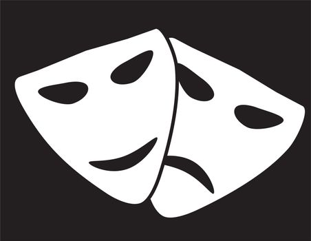 Theater masks icon on white background. flat style. Theater masks icon for your web site design, logo, app, UI. art symbol.