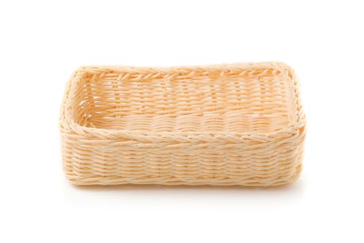 Empty Wicker baskets or bread basket isolated on a white background.