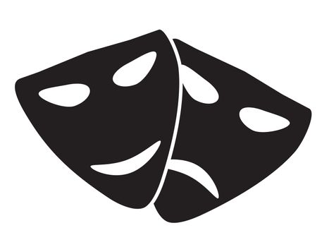 Theater masks icon on white background. flat style. Theater masks icon for your web site design, logo, app, UI. art symbol.