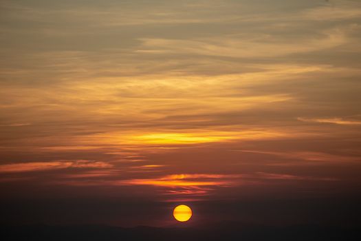 Sunset with Colorful dramatic sky in the countryside