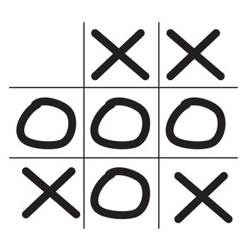 tictactoe game icon on white background. flat style. tictactoe game icon for your web site design, logo, app, UI. game symbol. tictactoe sign. 