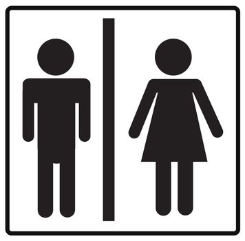 a man and a lady toilet icon on white background. flat style.  toilet icon for your web site design, logo, app, UI. toilet symbol. a man and a lady toilet sign