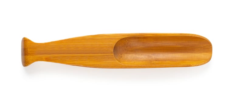 Wooden spoon isolated on a white background.