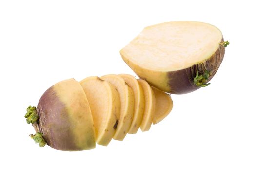 Fresh Swede isolated on a white background.