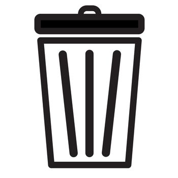 Trash icon on white background. flat style. bin icon for your web site design, logo, app, UI. bin symbol. trash sign.