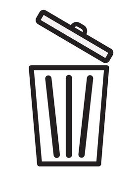 Trash icon on white background. flat style. bin icon for your web site design, logo, app, UI. bin symbol. trash sign.