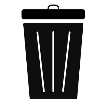 Trash icon on white background. flat style. bin icon for your web site design, logo, app, UI. bin symbol. trash sign.