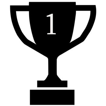 Trophy icon on white background. flat style. Trophy icon for your web site design, logo, app, UI. Trophy cup symbol.