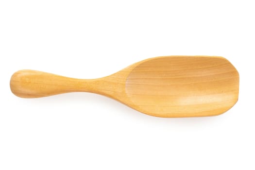 Wooden spoon isolated on a white background.