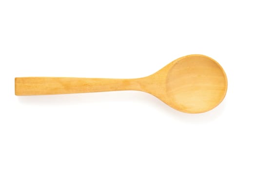 Wooden spoon isolated on a white background.