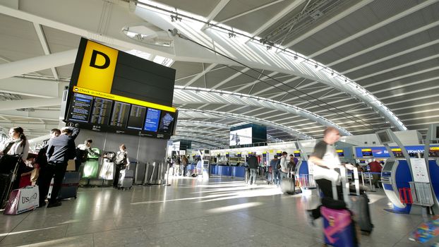 Heathrow airport, London - 15 SEP 2017 - Heathrow airport is the biggest and busiest airport in the UK, located in West London.