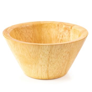 Wooden cup isolated on a white background.