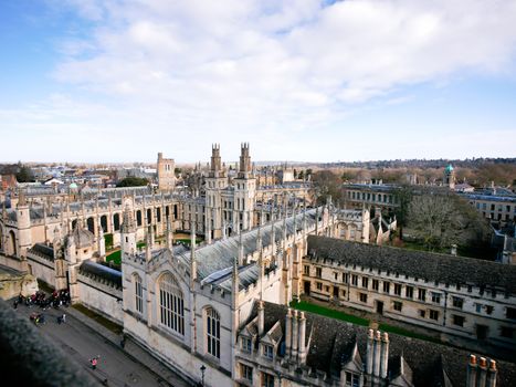 Oxford city from the top view