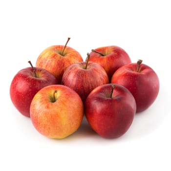 Red apples isolated on a white background.