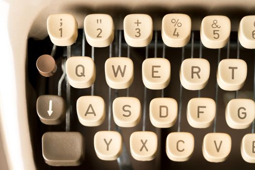 Close up of retro style typewriter in studio