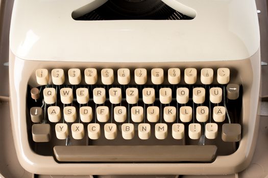 Close up of retro style typewriter in studio